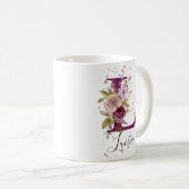 Mug LETTRE Florale BURMANDE ROSE LIGNE L MONÂTRE (Devant droit)
