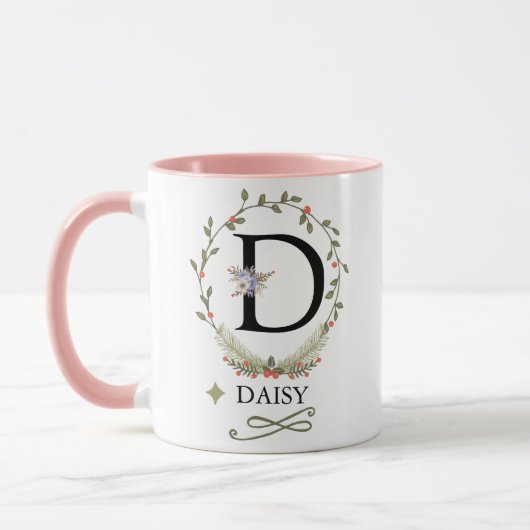 MUG LETTRE FLORALE COTE D MONO (Gauche)