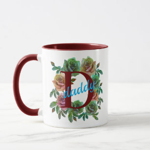 MUG LETTRE FLORALE DADDY PERSONNALISÉE