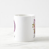 Mug LETTRE Florale DE CRÈME ROSE DE BOURGOGNE D MONogr (Centre)