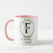 MUG LETTRE FLORALE FITE F MOYENNE (Gauche)