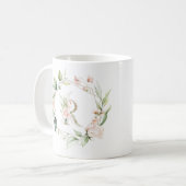 Mug Lettre florale initiale E et cadre floral (Devant gauche)