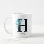 Mug LETTRE Florale INITIALE MOYENNE H CAFÉ BOURSE (Gauche)