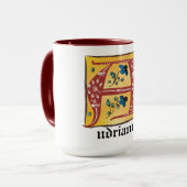 Mug Lettre Florale Médiévale Illuminée A Monogramme Mu (Devant gauche)