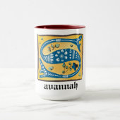 Mug LETTRE Florale Médiévale Illuminée S MONogramme Mu (Centre)