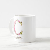 Mug LETTRE Florale MONGRAPHIQUE C PERSONNALISÉE (Devant gauche)