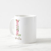 Mug LETTRE Florale MONGRAPHIQUE I PERSONNALISÉE (Devant gauche)