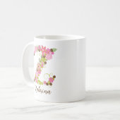 Mug LETTRE Florale MONGRAPHIQUE Z PERSONNALISÉE (Devant gauche)