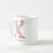 Mug Lettre florale monographique personnalisée X (Devant gauche)