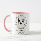 MUG LETTRE FLORALE MORTE M MOYEN BOURSE (Gauche)