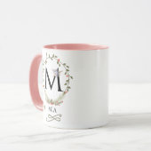 MUG LETTRE FLORALE MORTE M MOYEN BOURSE (Devant gauche)