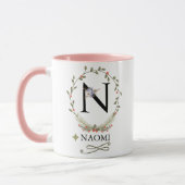 MUG LETTRE FLORALE MORTE N MOYEN (Gauche)