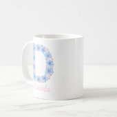 Mug LETTRE Florale Pastel D MONO (Devant gauche)