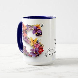 Mug LETTRE Florale personnalisée S