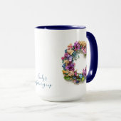 Mug LETTRE Florale personnalisée S (Devant droit)