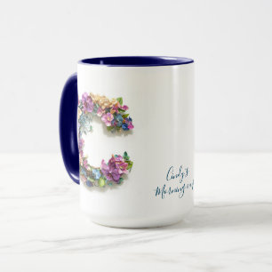 Mug LETTRE Florale personnalisée S