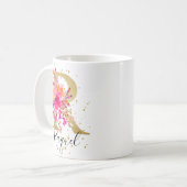 Mug LETTRE FLORALE PLEINE CHAUDE R MONogramme (Devant gauche)