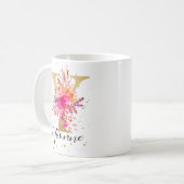 Mug LETTRE FLORALE PLEINE CHAUDE Y MONogramme (Devant gauche)