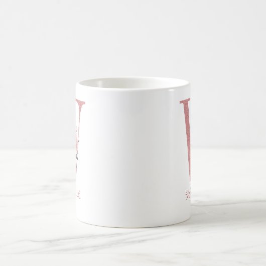 Mug LETTRE Florale rose O INITIAL (Centre)