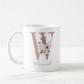 Mug LETTRE Florale rose O INITIAL (Gauche)