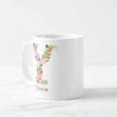 Mug LETTRE Florale Y MONGRAPHIQUE PERSONNALISÉE (Devant gauche)