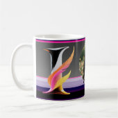 Mug Lettre fluide abstraite I Neon Feather (Gauche)