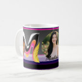 Mug Lettre fluide abstraite M Néon Plume (Devant gauche)