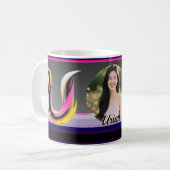 Mug Lettre fluide abstraite U Neon Feather (Devant gauche)