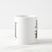 Mug Lettre forestière rustique H Monogramme Nom (Centre)