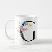 Mug Lettre G avec des fleurs (Gauche)