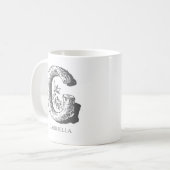 Mug Lettre G Monogramme Nom moderne (Devant gauche)