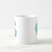 Mug Lettre G Monogramme Turquoise Nom moderne (Centre)