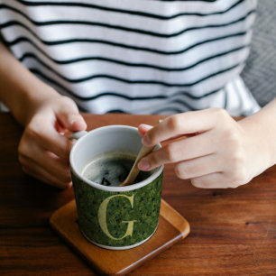 Mug Lettre G vert foncé et jaune