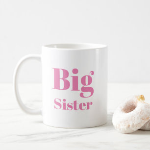 Mug LETTRE GRANDE SOEUR Pink blanche