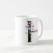 Mug Lettre H avec des fleurs (Devant droit)