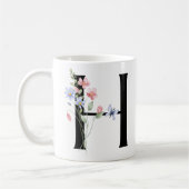 Mug Lettre H avec des fleurs (Gauche)