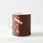 Mug Lettre H avec garniture dorée pastel superposée (Devant gauche)