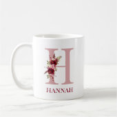 Mug Lettre H Bourgogne Blush Floral (Gauche)