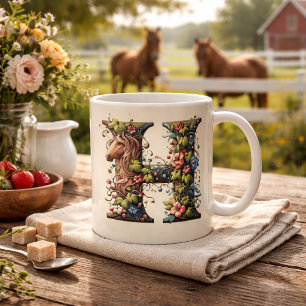Mug Lettre H Cheval et Vin Fleur