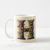 Mug Lettre H Cheval et Vin Fleur (Gauche)