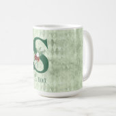 Mug LETTRE Hiver Florale Illustrée S Personnalisée (Devant droit)