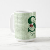 Mug LETTRE Hiver Florale Illustrée S Personnalisée (Devant gauche)