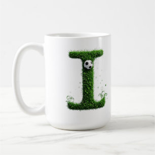 Mug Lettre I Herbe Verte Avec Ballon de Football