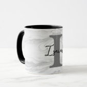 MUG LETTRE I MONOGRAPHIQUE MOBILE ET CLASSIQUE EN MARB (Devant gauche)