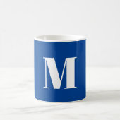 Mug LETTRE INITIALE Bleu Profond Monogramme Moderne De (Centre)