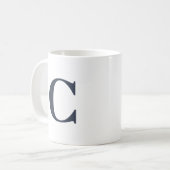 Mug LETTRE INITIALE Bleue Simple Minimale (Devant gauche)