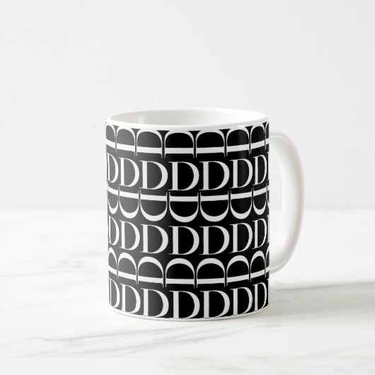 Mug Lettre initiale D monogramme (Devant droit)