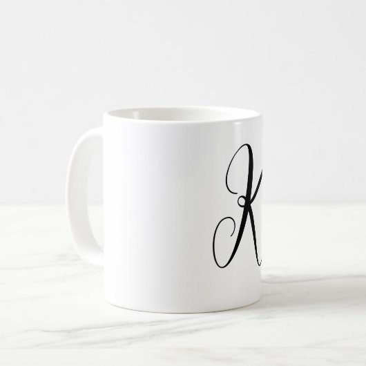 Mug Lettre initiale de monogramme Cadeau de mariage Fa (Devant gauche)