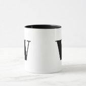 Mug Lettre initiale de Monogramme moderne avec noir et (Centre)