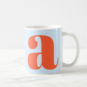 Mug Lettre initiale de monogramme moderne bleu clair o
